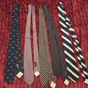 Vintage Brooks Brothers Makers 5 Tie Lot 60s Silk England Printed
